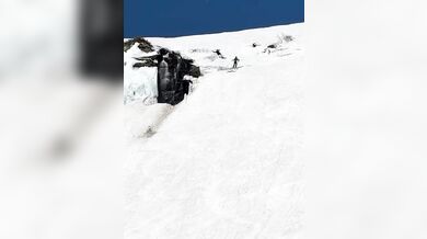 Bolestivý pád na lyžích