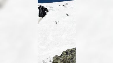 Bolestivý pád na lyžích