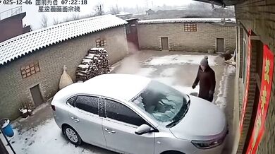 Rychlé odmrazení čelního skla auta...