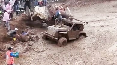 Divák přejetý buginou