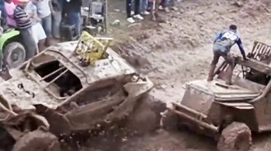 Divák přejetý buginou