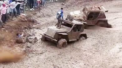 Divák přejetý buginou