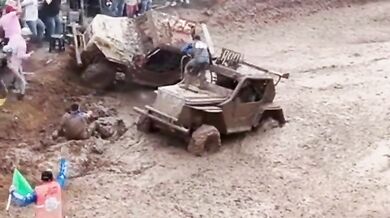 Divák přejetý buginou