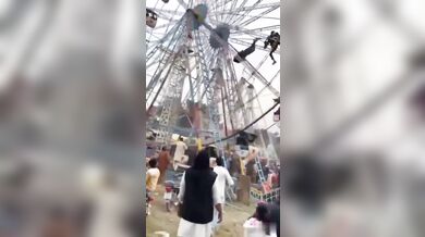 Zřícení sedačky ruského kola i s lidmi