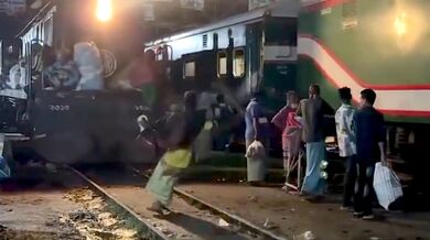 Uklouznutí před projíždějícím vlakem...