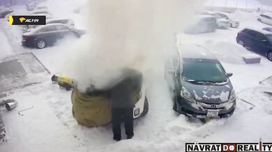 Důkladné zahřátí vymrzlého vozidla