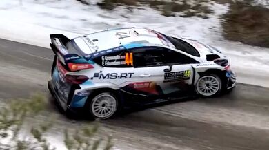Pád do díry během Rallye Monte Carlo