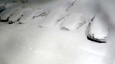 Časosběr silného sněžení na ruské Kamčatce