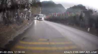 Řidič nákladního vozidla ztratil kontrolu nad vozidlem kvůli selhání brzd