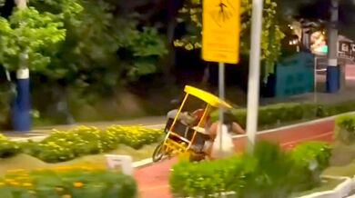 Nebezpečná jízda na šlapadle