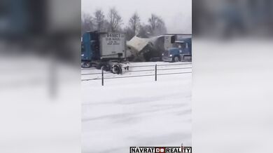 Zimní hromadná nehoda