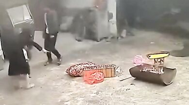 Dítě se nudilo při hraní s kočkou