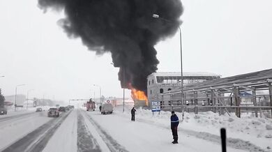 Požár a exploze čerpací stanice