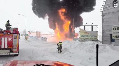 Požár a exploze čerpací stanice