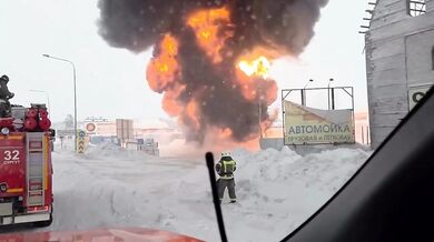 Požár a exploze čerpací stanice