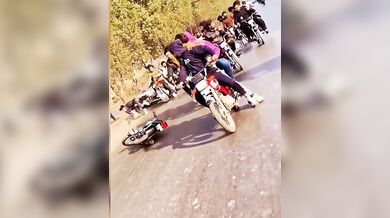 Řetězová nehoda na motorce