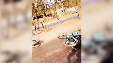 Řetězová nehoda na motorce