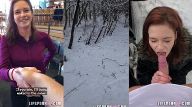 Sophia Traxler šuká venku v zimě