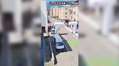 Nehoda cyklisty během závodu