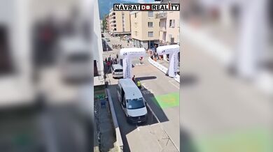 Nehoda cyklisty během závodu