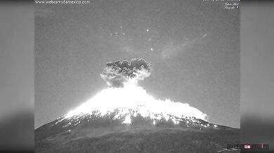 Erupce sopky Popocatépetl
