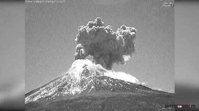 Erupce sopky Popocatépetl