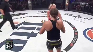 Krvavě zbitá zápasnice