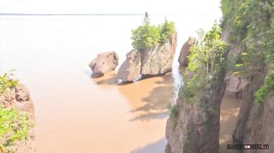 Příliv a odliv v Hopewell Rocks (timelapse)