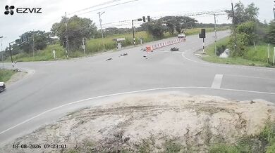 Sražení motorkáře na křižovatce #2