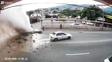 Výbuch vodovodního potrubí ve Venezuele