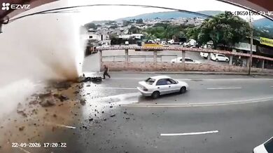 Výbuch vodovodního potrubí ve Venezuele