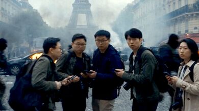 Satirické video ukazuje divokou prohlídku Paříže: AI vytvořila turistiku uprostřed plamenů a dýmu