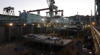 Timelapse - výstavba výletní lodi