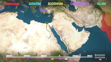 Rozšíření náboženství za posledních 5000 let