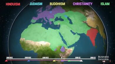 Rozšíření náboženství za posledních 5000 let