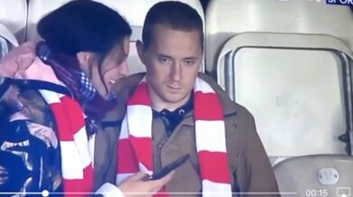 S přítelkyní na fotbale