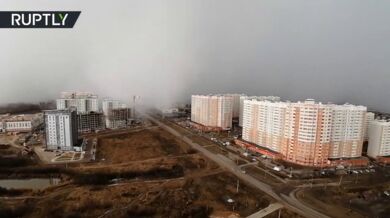 Sněhová bouře v Rusku